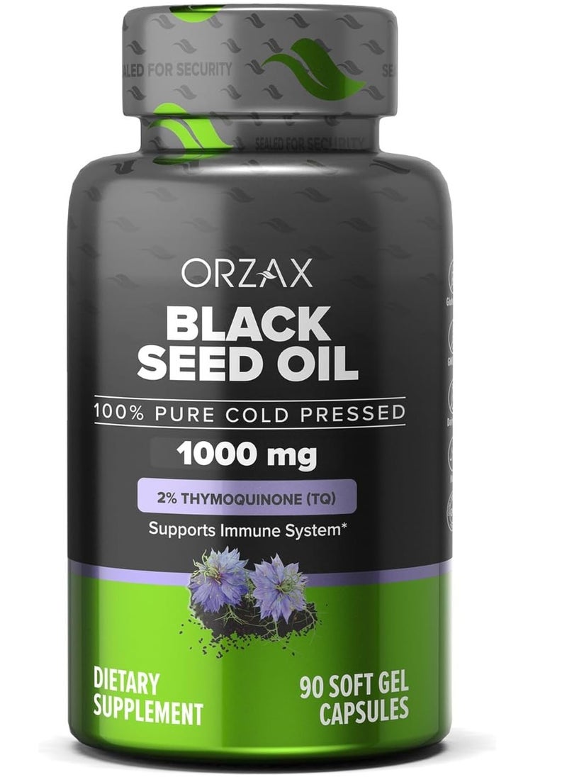 Black Seed Oil Organic Cold Pressed 100% Pure Support, Hair, Skin, Face 1000 mg  90 Capsules 90 day supply - pzsku/Z75068E5C37E811021299Z/45/1741515039/b928fa02-5962-4b76-8130-b8aa0ab0a2c1