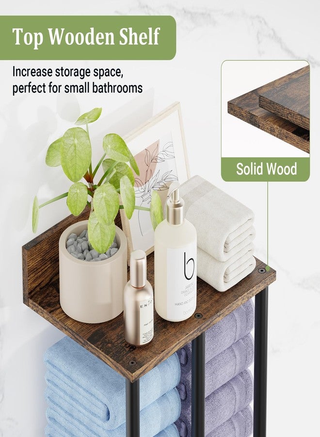 OFIDELITY Large Capacity Three-Layer Towel Racks for Bathroom Wall Mounted, Updated 3 Bar Towel Holder for Bath Wall, Bath Towel Rack for Bathroom Wall, Metal Small Bathrooms Towel Storage Rack, Rustic - Image 3
