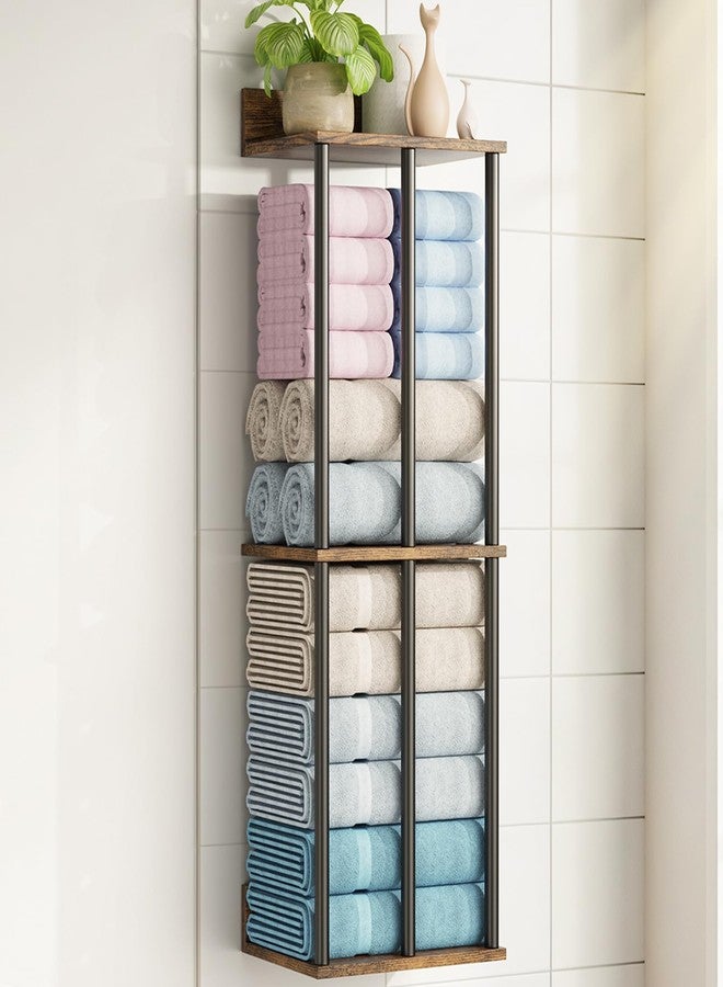 OFIDELITY Large Capacity Three-Layer Towel Racks for Bathroom Wall Mounted, Updated 3 Bar Towel Holder for Bath Wall, Bath Towel Rack for Bathroom Wall, Metal Small Bathrooms Towel Storage Rack, Rustic - Image 1