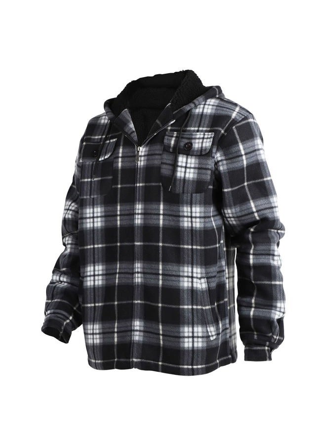Facitisu Men's Winter Zip Up Hoodie Sherpa Fleece Sweatshirt Warm Thick heavyweight Coats - Image 2