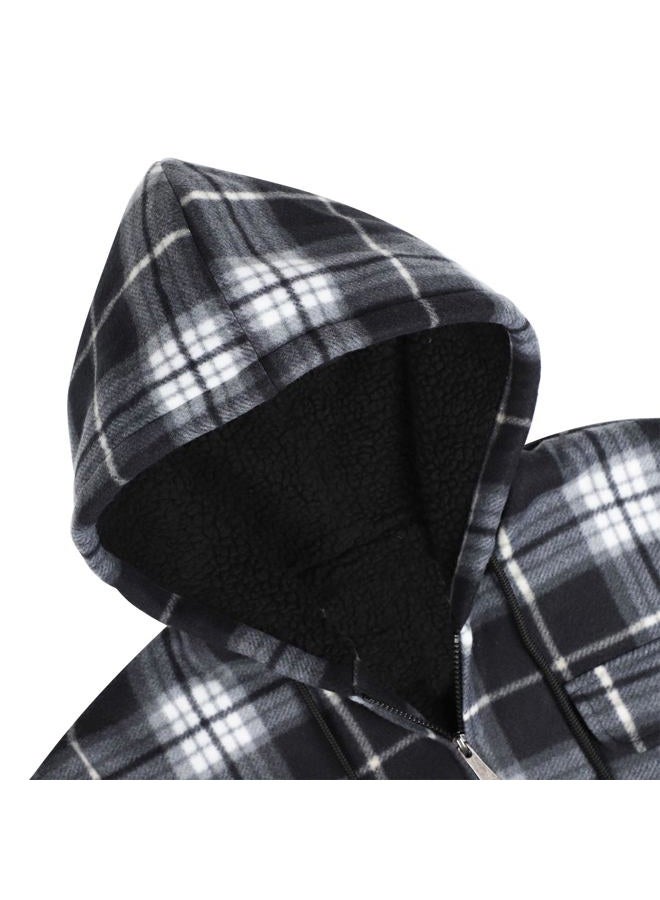 Facitisu Men's Winter Zip Up Hoodie Sherpa Fleece Sweatshirt Warm Thick heavyweight Coats - Image 5