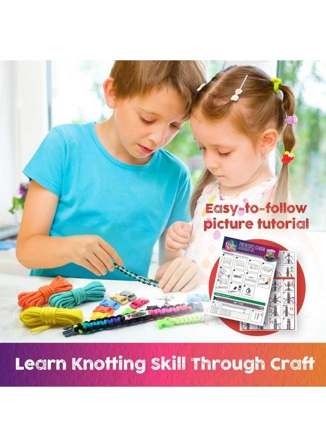 Glittery Garden - Paracord Bracelet Making Kit With Charms Art & Craft Gift For Girls Age 8 9 10 11 12 & Teens 13 14 Year Old. Make Your Own Friendship & Fashion Jewelry For Birthday Travel Activity Camp & Project - Image 1