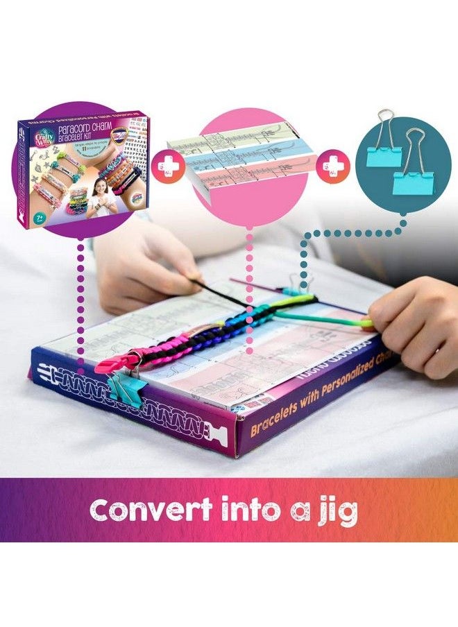 Glittery Garden - Paracord Bracelet Making Kit With Charms Art & Craft Gift For Girls Age 8 9 10 11 12 & Teens 13 14 Year Old. Make Your Own Friendship & Fashion Jewelry For Birthday Travel Activity Camp & Project - Image 1