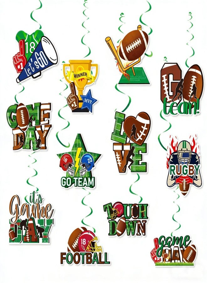 MABROUC 39PCS Football Party Decorations Kit, Tailgate & Football Birthday Party Game Day Supplies with TOUCH DOWN&GO TEAM Banner adn Swirl Streamers - Image 4