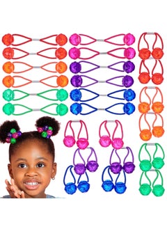 Expressions Expressions 24pc Ponytailers Ponytail Balls Hair Elastics, 16mm Diamond-Cut Gem-Shaped Bright Multicolored Twin Hair Beads Bauble Hair Ties Ponytail Holders, Toddler Kids Hair Ties,Value Pack 