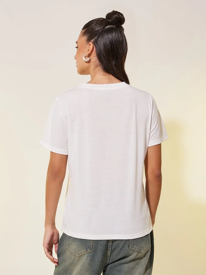 Take Two Slogan Print Round Neck T-Shirt