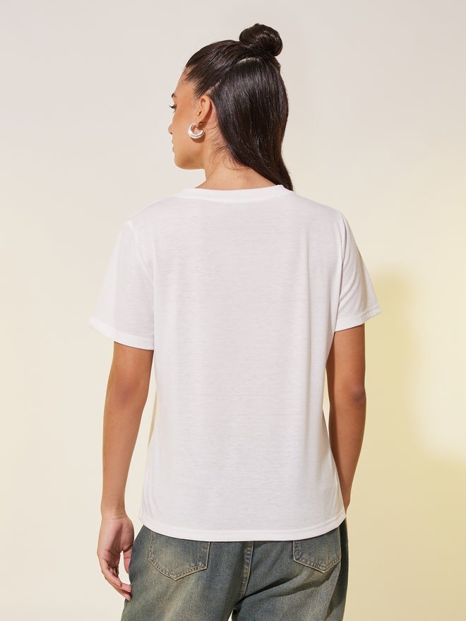 Take Two Slogan Print Round Neck T-Shirt - Image 4