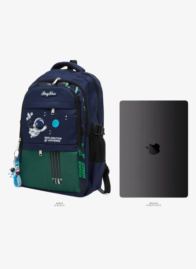 Styli Styli Teen Boys Space-Theme Printed Backpack