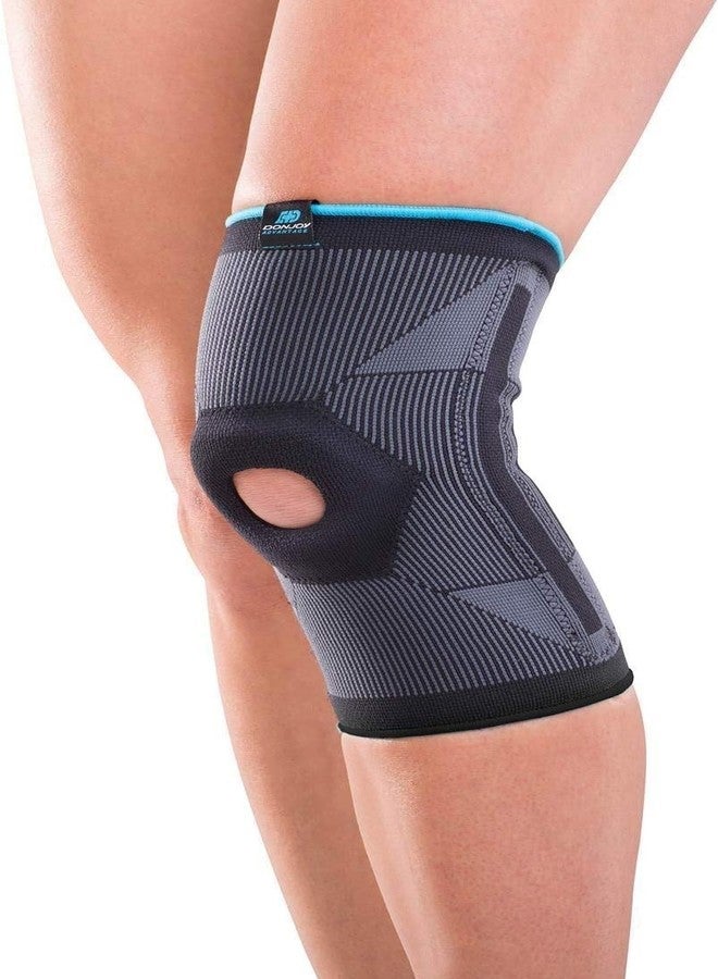 DonJoy Advantage Deluxe Elastic Knee Sleeve for Sprains, Strains, Swelling, Soreness, Arthritis & Patellofemoral Syndrome - Silicone Hex-Buttress Support for Wellness and Fitness Users, Large - Image 1