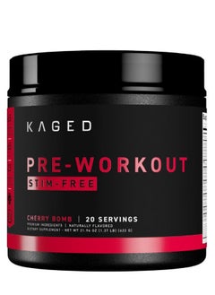 KAGED MUSCLE KagedMuscle Stimulant Free Pre Workout Cherry Bomb Flavour 20 Servings 