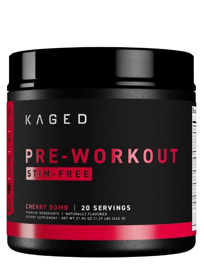 KAGED MUSCLE KagedMuscle Stimulant Free Pre Workout Cherry Bomb Flavour 20 Servings