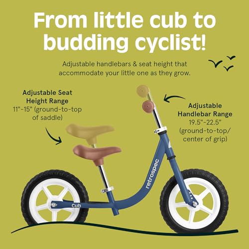 Retrospec Cub 2 Toddler 12 Balance Bike 18 Months 3 Years Old No Pedal Beginner Kids Bicycle for Girls Boys FlatFree Tires Adjustable Seat Durable Frame - Image 5