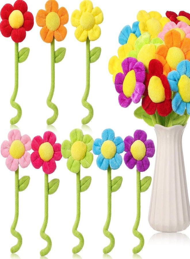 Syhood 24 Pcs Plush Flower Gifts Bulk 12.6 Inch Bendable Stems Stuffed Plush Fake Flower for Mother's Day Wedding Christmas Valentines Day Birthday Party Decor Gifts Girlfriend Wife Mom(Daisy) - Image 1