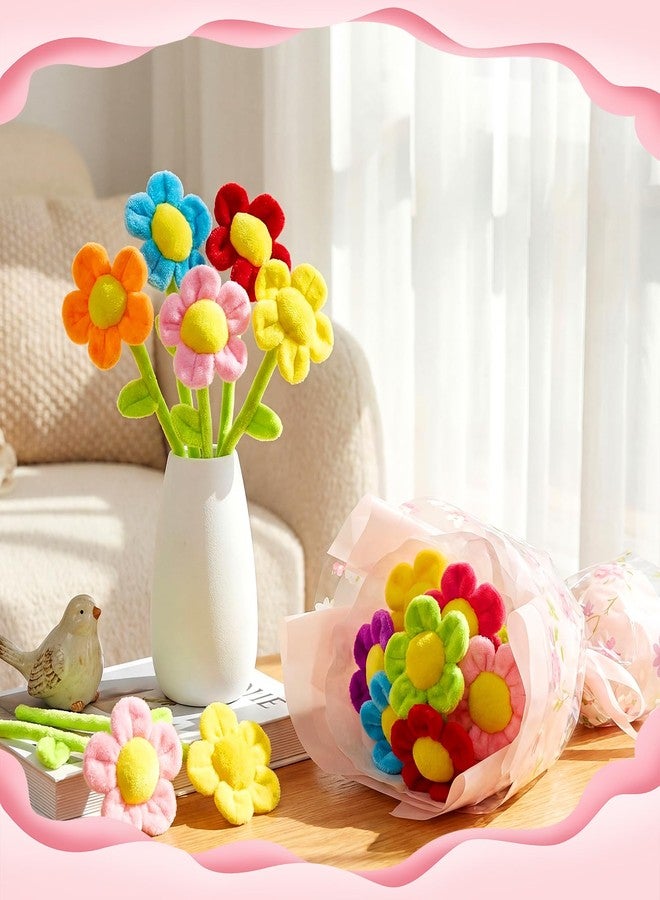 Syhood 24 Pcs Plush Flower Gifts Bulk 12.6 Inch Bendable Stems Stuffed Plush Fake Flower for Mother's Day Wedding Christmas Valentines Day Birthday Party Decor Gifts Girlfriend Wife Mom(Daisy) - Image 4