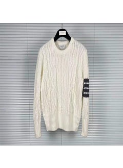 Generic Autumn/Winter New Round Neck Wool Sweater For Men And Women Casual Fashionable Loose Fit Four Button Pullover Top Light Blue  - Image 2