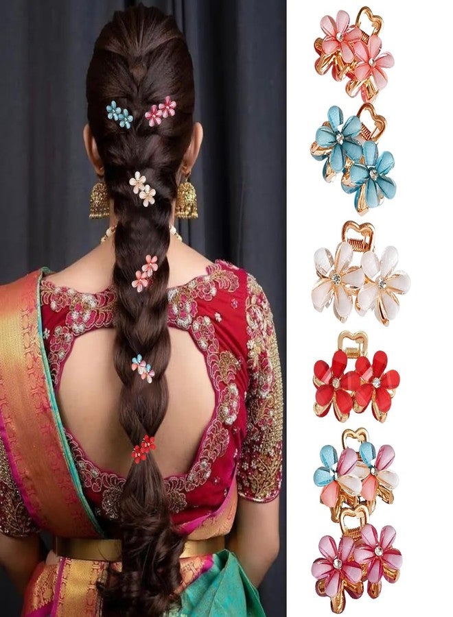 kapimo 6 Pcs Hair Claw Clips for Women Girls Small Korean Style Pearl Metal Hair Clip Stylish Flower Design Hairclips with Strong Grip (Multicolour) - Image 4
