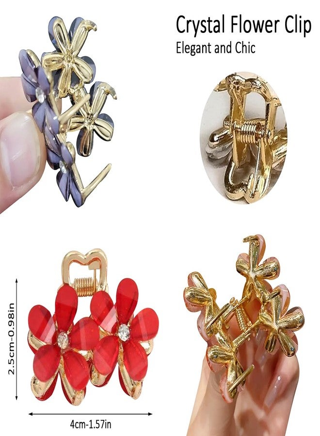 kapimo 6 Pcs Hair Claw Clips for Women Girls Small Korean Style Pearl Metal Hair Clip Stylish Flower Design Hairclips with Strong Grip (Multicolour) - Image 5