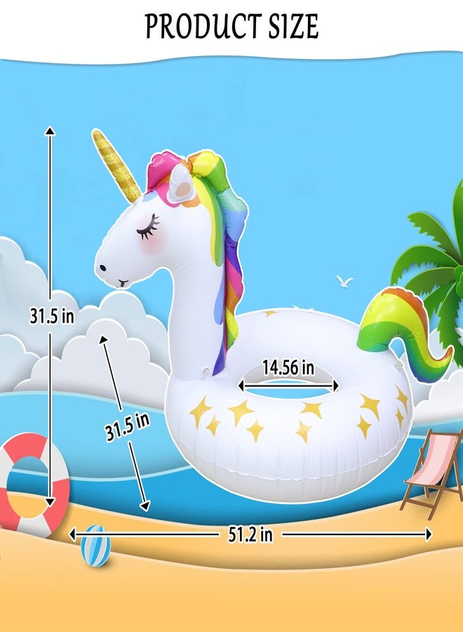 Rtudan Unicorn Pool Floats, Inflatable Swimming Floats Tube Rings,Fun Beach Pool Floaties, Lake Beach Summer Pool Raft Lounger for Adults Kids - Image 2