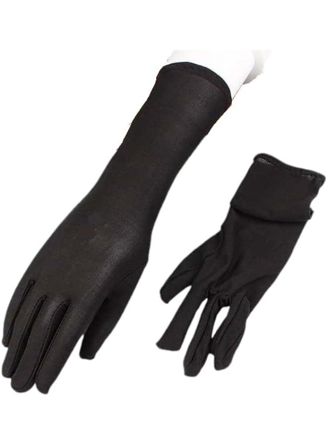Women’s gloves for hijabi women, niqabi and hijabi gloves with touchscreen capability allowing phone use while wearing them, black color, long design - Image 5