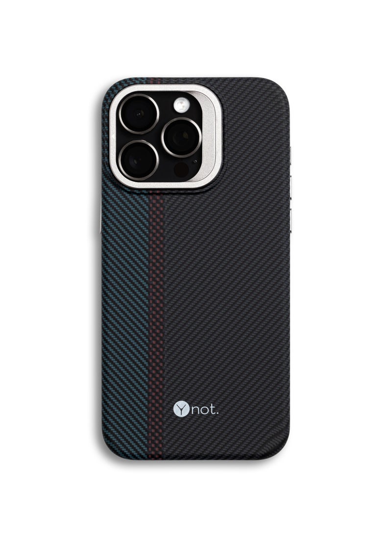 darc iPhone 16 Pro Case Carbon Fiber with MagSafe and Stand - Midnight Line  - Image 1