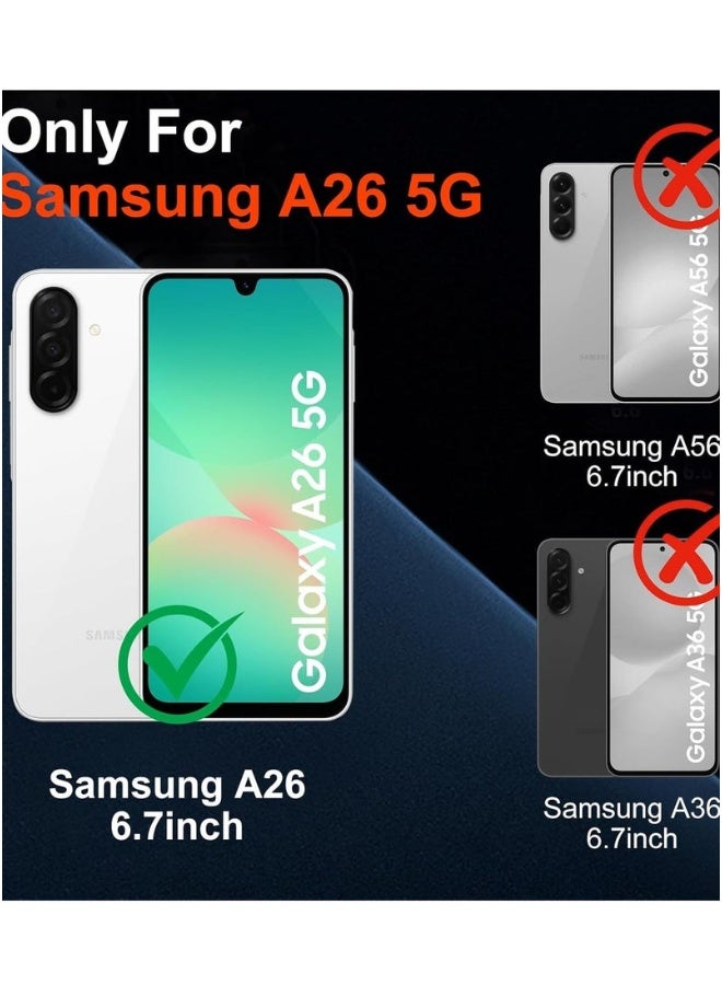 DUSALA Samsung A26 Shockproof Clear Case with 2Pack Tempered Glass Screen Protector Edge to Edge Full Screen Coverage,Samsung Galaxy A26 5G 2025 Bumper Cover. - Image 5
