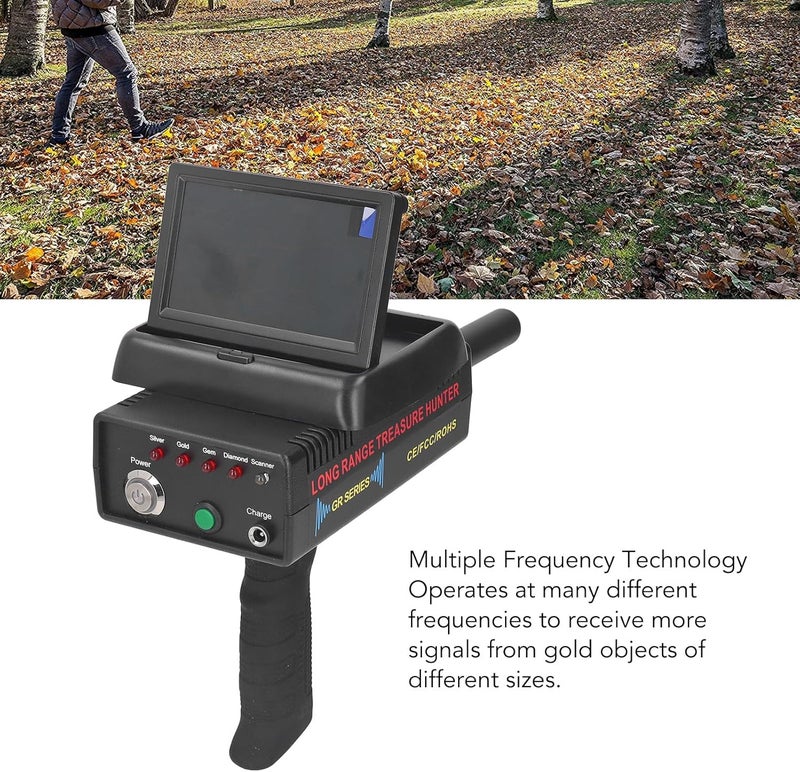 klarako Metal Detector, LCD Display 98.4ft Depth 4921.3ft Long Range Detection Professional Gold Detector, High Accuracy Gold Finder with Microelectronic Processor, for Adults (US) - Image 3