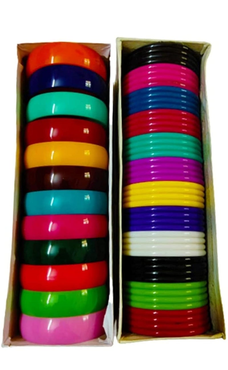Elegance Elegance All In One Multicolour Bangles Silk Thread Jewellery Making For Women (Size - 2/4, 5Mm, 20Mm) - 2 Full Boxes Set For Women (12Pcs+48Pcs) 