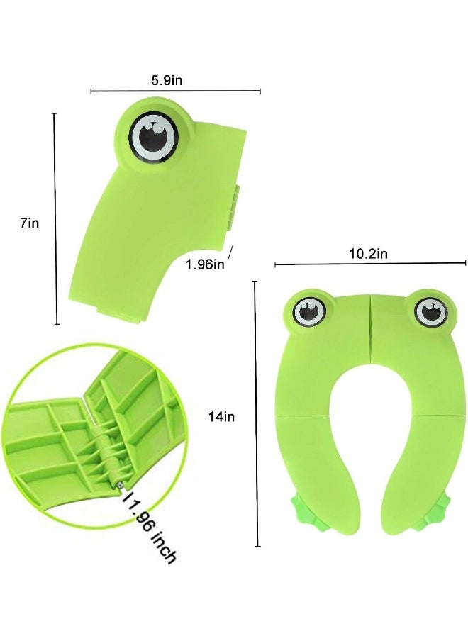 Pokanic POKANIC Toilet Potty Training Seat Cover, Travel Toilet Seat, Folding Non Slip Silicone Pads, Travel Portable Reusable Kids Toddlers Boys Girls, Carry Bag  - Image 4