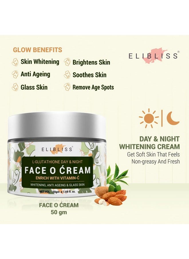 ELIBLISS - Face O Cream + C Serum (50Ml+30Ml) Night Skin Whitening, Anti-Ageing And Glass Skin, Enrich With Vitamin - Image 1