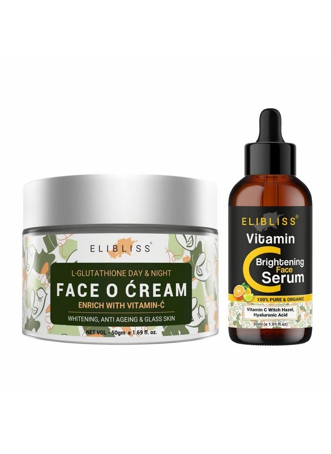 ELIBLISS - Face O Cream + C Serum (50Ml+30Ml) Night Skin Whitening, Anti-Ageing And Glass Skin, Enrich With Vitamin - Image 1
