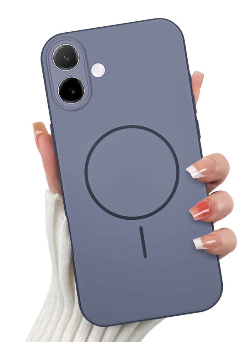 جراب حماية هجين من الأكريليك لهاتف Vivo V60 Lite - ظهر صلب شفاف مع حافة سيليكون وتصميم حلقة عصري - أزرق