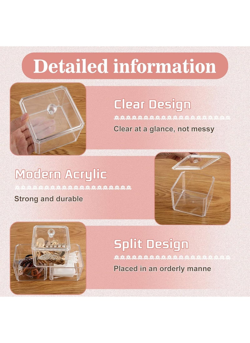Reginary Reginary 9 PCS Hair Accessories Stackable Organizer Holder Storage with Lids Acrylic Clear Hair Tie Organizer Bathroom Bow Containers for Girls Headband Scrunchie Makeup Accessory Organizing  - Image 3