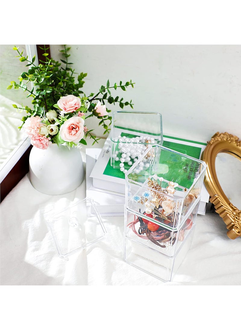 Reginary Reginary 9 PCS Hair Accessories Stackable Organizer Holder Storage with Lids Acrylic Clear Hair Tie Organizer Bathroom Bow Containers for Girls Headband Scrunchie Makeup Accessory Organizing  - Image 5