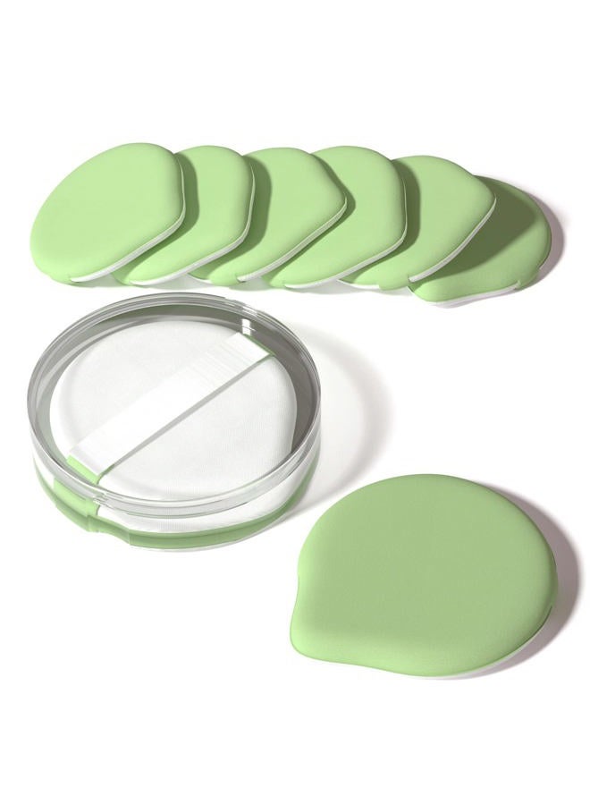 MOHOPE 8Pcs Air Cushion Makeup Puffs for Foundation with Portable Box, No Latex Blending Sponge for Liquid, Cream, Foundation and Powder, Teardrop Powder Puff, Grass - Image 1