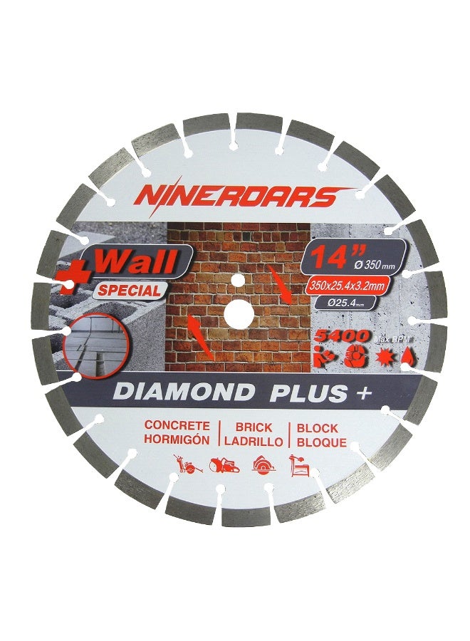 NINEROARS 14 Inch Diamond saw blade Concrete, brick, Marble,Granite,especially for Cutting wall and Concrete - Image 1
