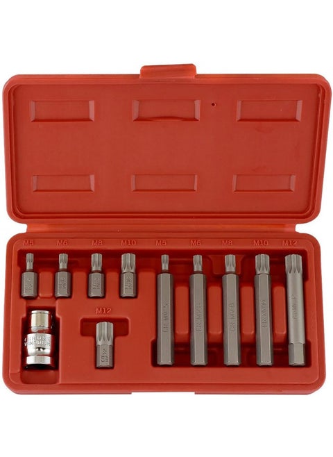NEIKO 10078A XZN Triple Square Spline Bit Socket Set | 11 Piece Long and Short | 12 Point | CrV Steel