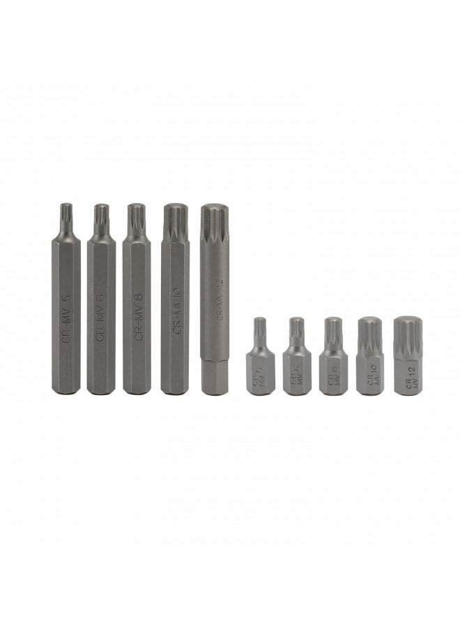 NEIKO 10078A XZN Triple Square Spline Bit Socket Set | 11 Piece Long and Short | 12 Point | CrV Steel