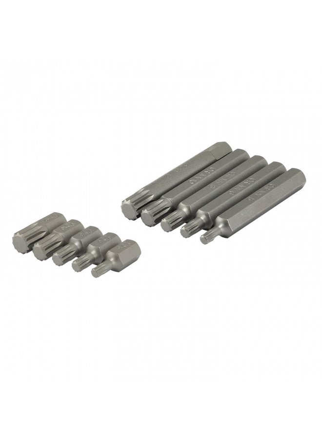 NEIKO 10078A XZN Triple Square Spline Bit Socket Set | 11 Piece Long and Short | 12 Point | CrV Steel