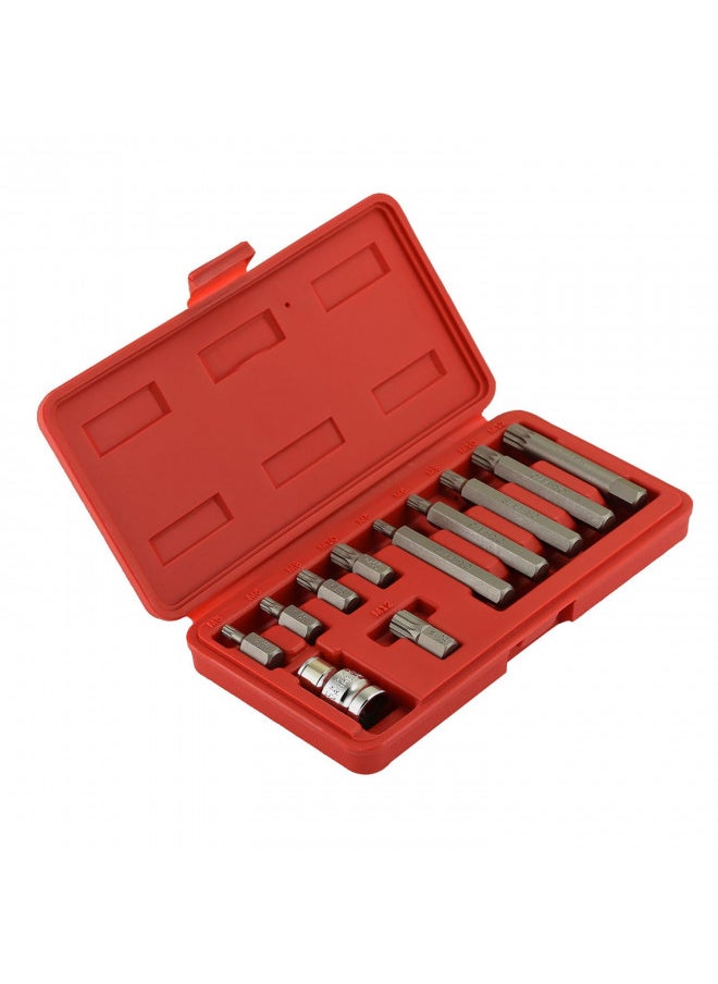 NEIKO 10078A XZN Triple Square Spline Bit Socket Set | 11 Piece Long and Short | 12 Point | CrV Steel