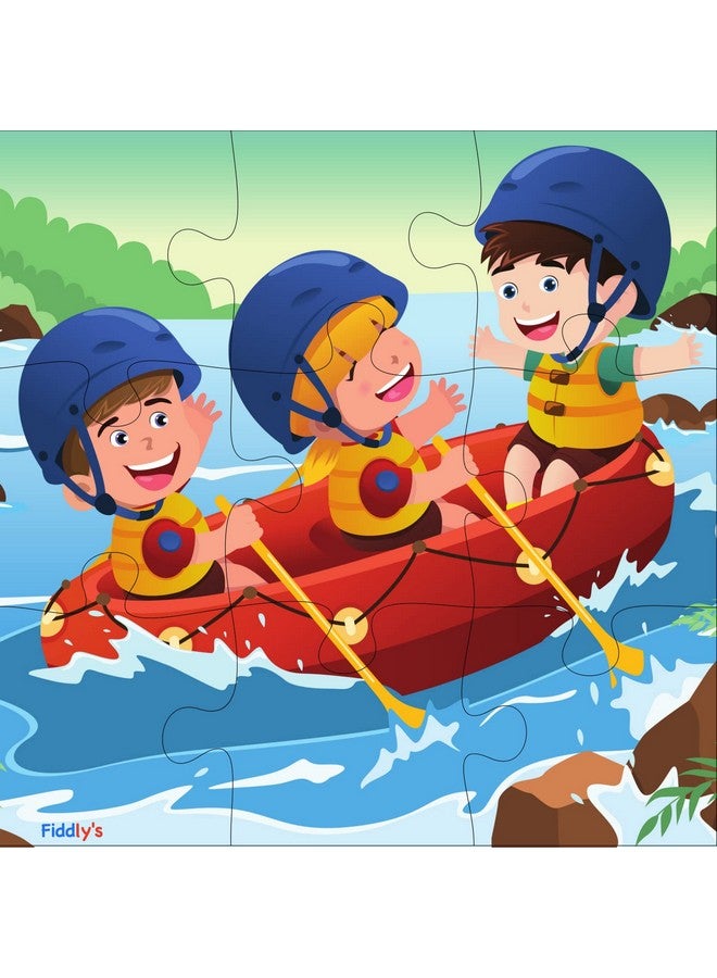 Fiddlys Fiddly's Wood Jigsaw Puzzles for Kids & Children -9 Pieces Age 3+ (Adventure Pack of 4) - Image 2