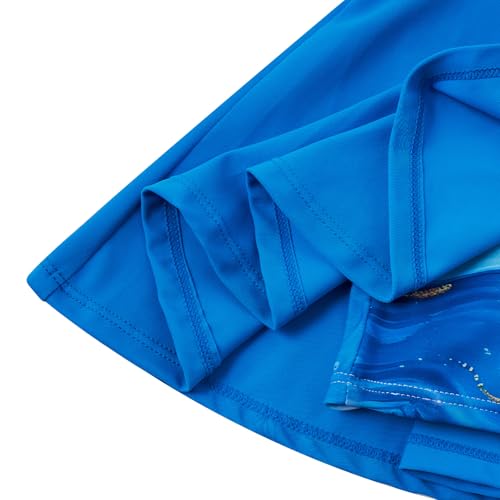 Taubow Kids Girls Swimsuit 5t 6t Size 6 Blue Marble Bathing Suit Tankini with Skirt Adjustable Strap Beach Swimwear - Image 4