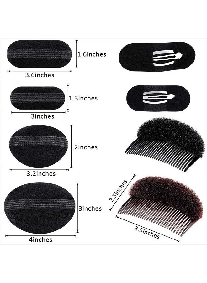 WILLBOND - Bump It Up Volume Hair Base Set Sponge Styling Insert Braid Tool Hair Bump Up Comb Clip Bun Hair Pad Accessories for Women Girls DIY Hairstyle (8) - Image 1