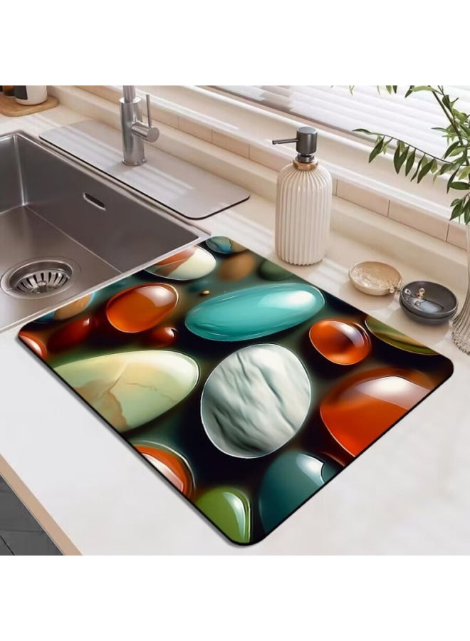 Kitchen Drain Mat Coffee Maker Bar Mat Placemat Coaster Absorbent Bowl Drying Heat Insulation Mat Technology Cloth Anti-perm Mat-Color:2-Specifications:40*60cm - Image 4