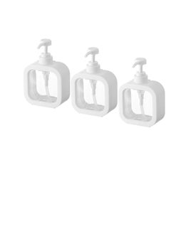 Generic Clear Kitchen Soap Dispenser, 3pcs 300ml Shower Shampoo Dispenser for Bathroom, Plastic Empty Pump Bottle Dispenser for Essential Oil Soap Hand Gel, Portable Square Lotion Dispenser for Travel  - Image 1