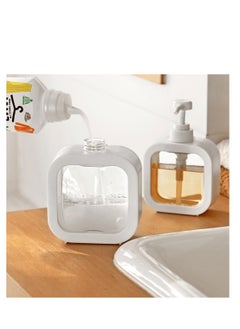 Generic Clear Kitchen Soap Dispenser, 3pcs 300ml Shower Shampoo Dispenser for Bathroom, Plastic Empty Pump Bottle Dispenser for Essential Oil Soap Hand Gel, Portable Square Lotion Dispenser for Travel  - Image 5