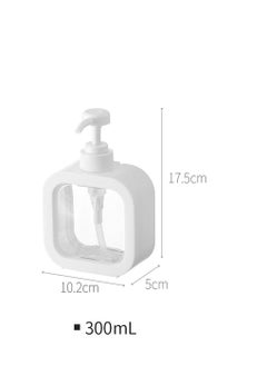 Generic Clear Kitchen Soap Dispenser, 3pcs 300ml Shower Shampoo Dispenser for Bathroom, Plastic Empty Pump Bottle Dispenser for Essential Oil Soap Hand Gel, Portable Square Lotion Dispenser for Travel  - Image 2