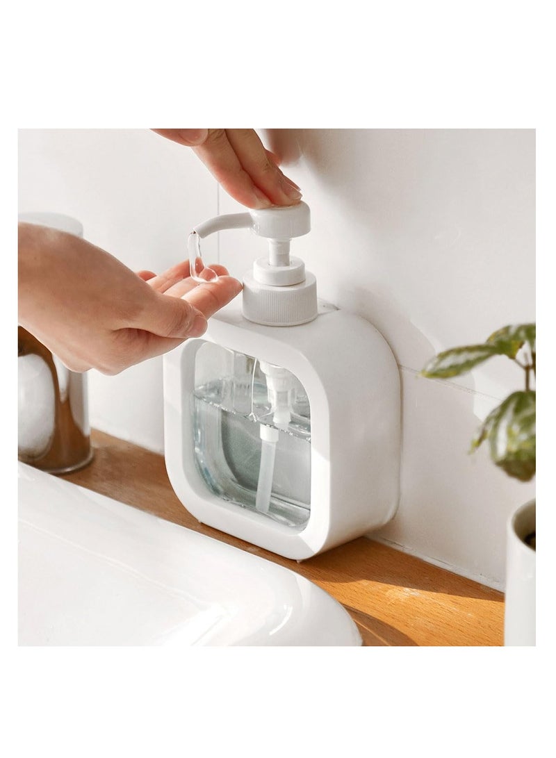 Clear Kitchen Soap Dispenser, 3pcs 300ml Shower Shampoo Dispenser for Bathroom, Plastic Empty Pump Bottle Dispenser for Essential Oil Soap Hand Gel, Portable Square Lotion Dispenser for Travel