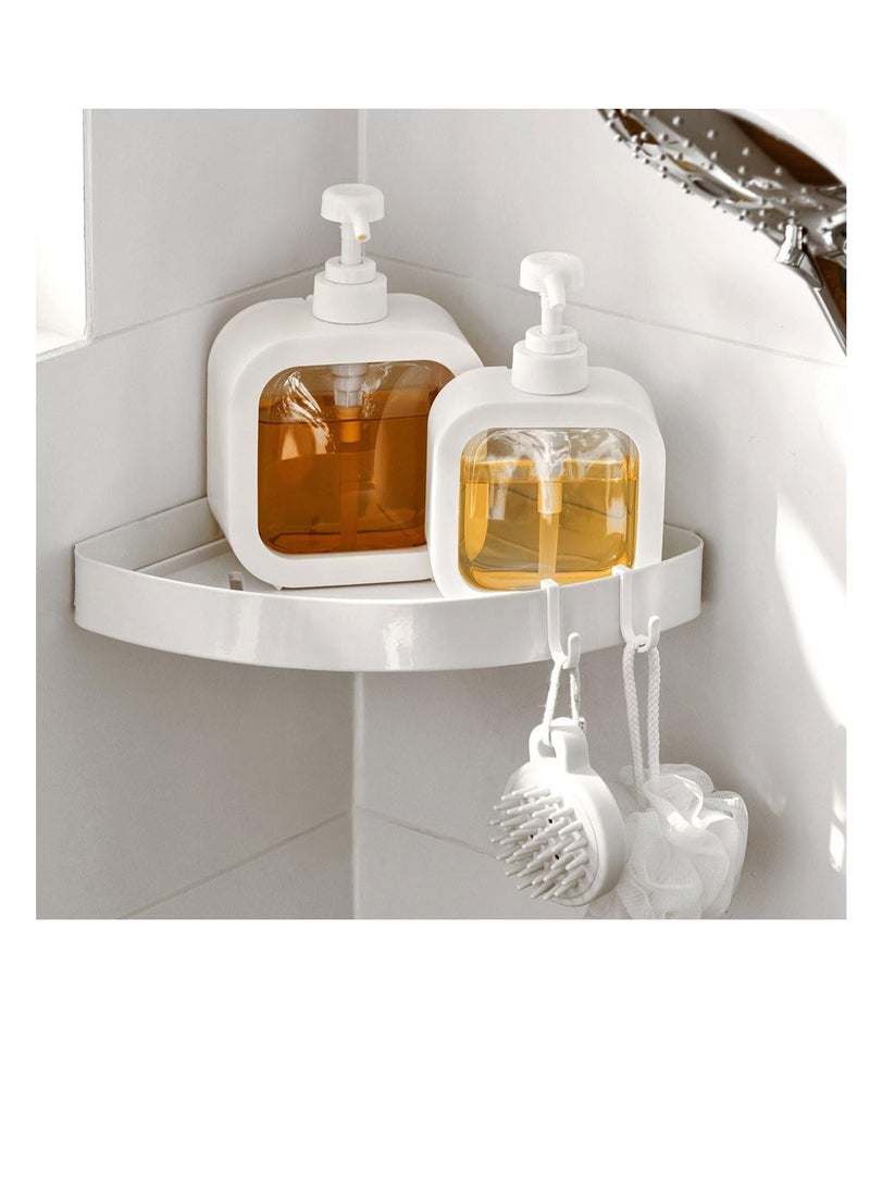 Clear Kitchen Soap Dispenser, 3pcs 300ml Shower Shampoo Dispenser for Bathroom, Plastic Empty Pump Bottle Dispenser for Essential Oil Soap Hand Gel, Portable Square Lotion Dispenser for Travel
