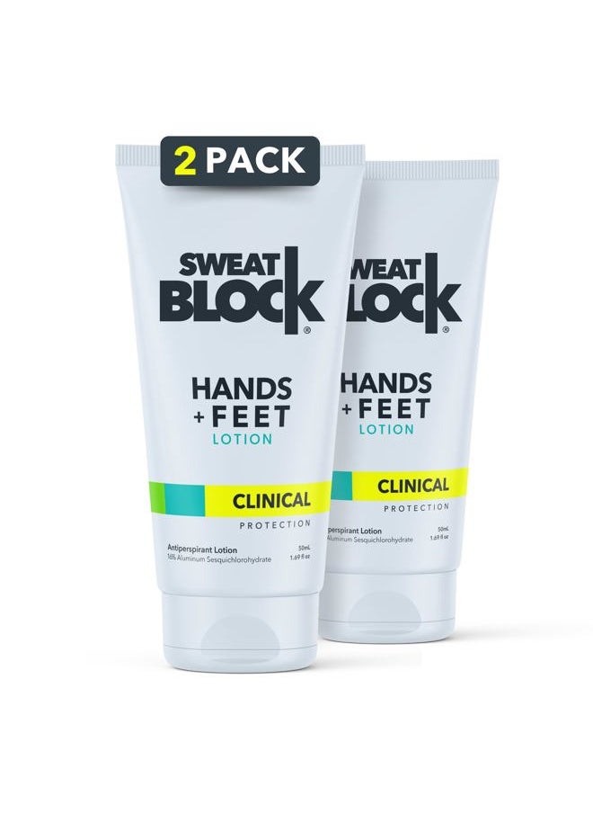 Sweatblock - Antiperspirant Lotion for Hands & Feet | CLINICAL STRENGTH for Men & Women | Hyperhidrosis Aid to Stop Excessive Sweating (2 Pack) - Image 1