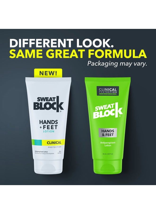 Sweatblock - Antiperspirant Lotion for Hands & Feet | CLINICAL STRENGTH for Men & Women | Hyperhidrosis Aid to Stop Excessive Sweating (2 Pack) - Image 1